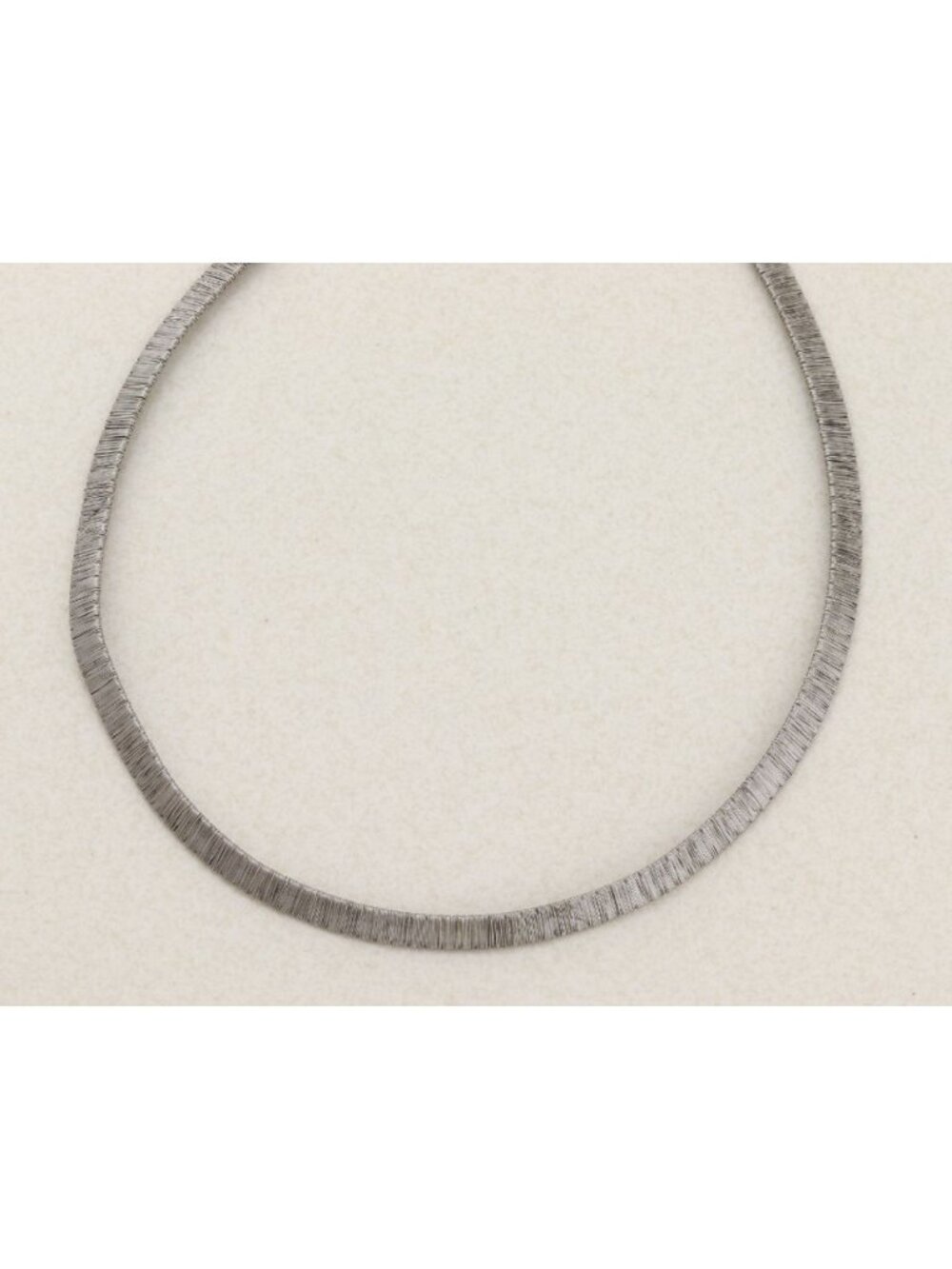 Sterling Silver Textured Chain Necklace Collar Choker 18" inch